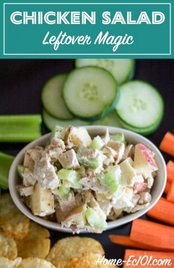 This salad is a great way to use up leftover cooked chicken or turkey. The pecans, celery, and apple all add flavor and crunch to this chicken salad.