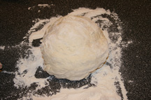 doughball on floured surface