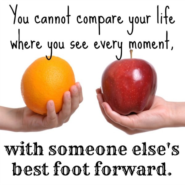 Don't compare every moment of your life with someone else's best foot forward. Here is encouragement to stop the comparison game and tips to move forward.