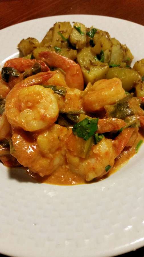 Shrimp and potato curries