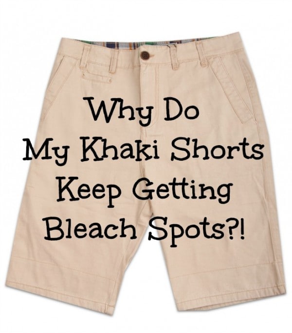 spots on khaki shorts
