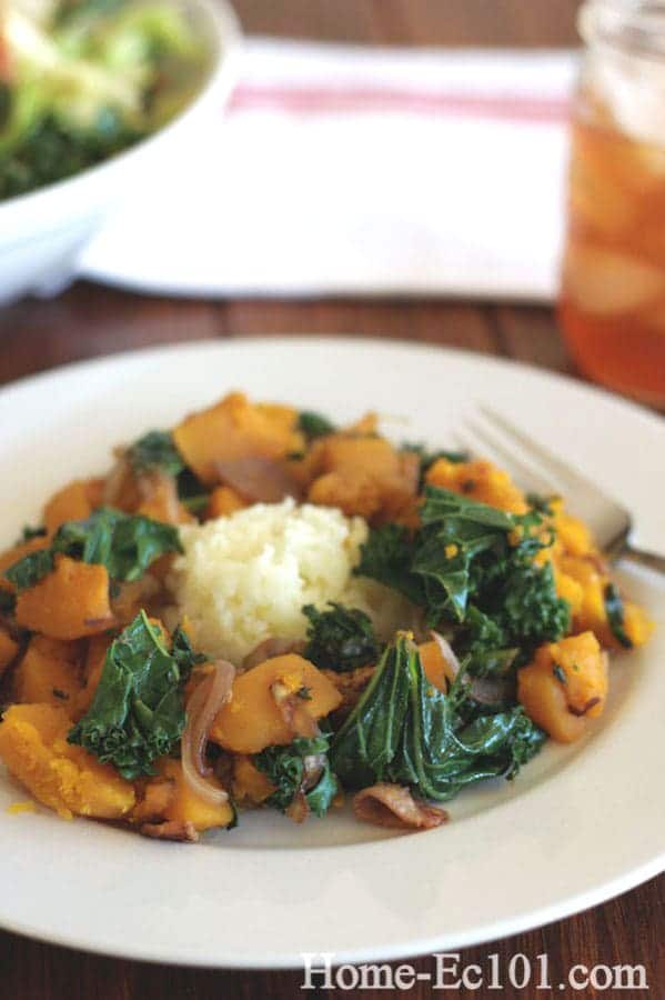 Butternut Squash, Poblano, and Bacon Skillet